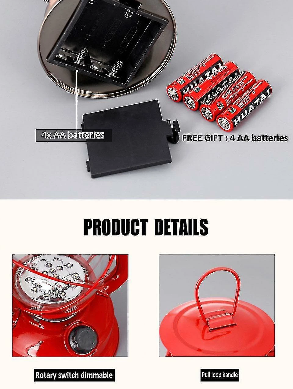 Unbranded Vintage Camping Lantern Flamme Lumière Scintillement Batterie Led Portable Kérosène Lampe|Portable Lanterne (rouge) 1 Unbranded Vintage Camping Lantern Flamme Lumière Scintillement Batterie Led Portable Kérosène Lampe|Portable Lanterne (rouge)