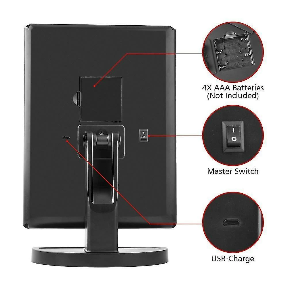 GHCD Portable 3 Pliant Led Lumière Tactile Gradation De Bureau Maquillage Lampe Miroir Cosmétique (Or Rose) 2 GHCD Portable 3 Pliant Led Lumière Tactile Gradation De Bureau Maquillage Lampe Miroir Cosmétique (Or Rose) – Image 2