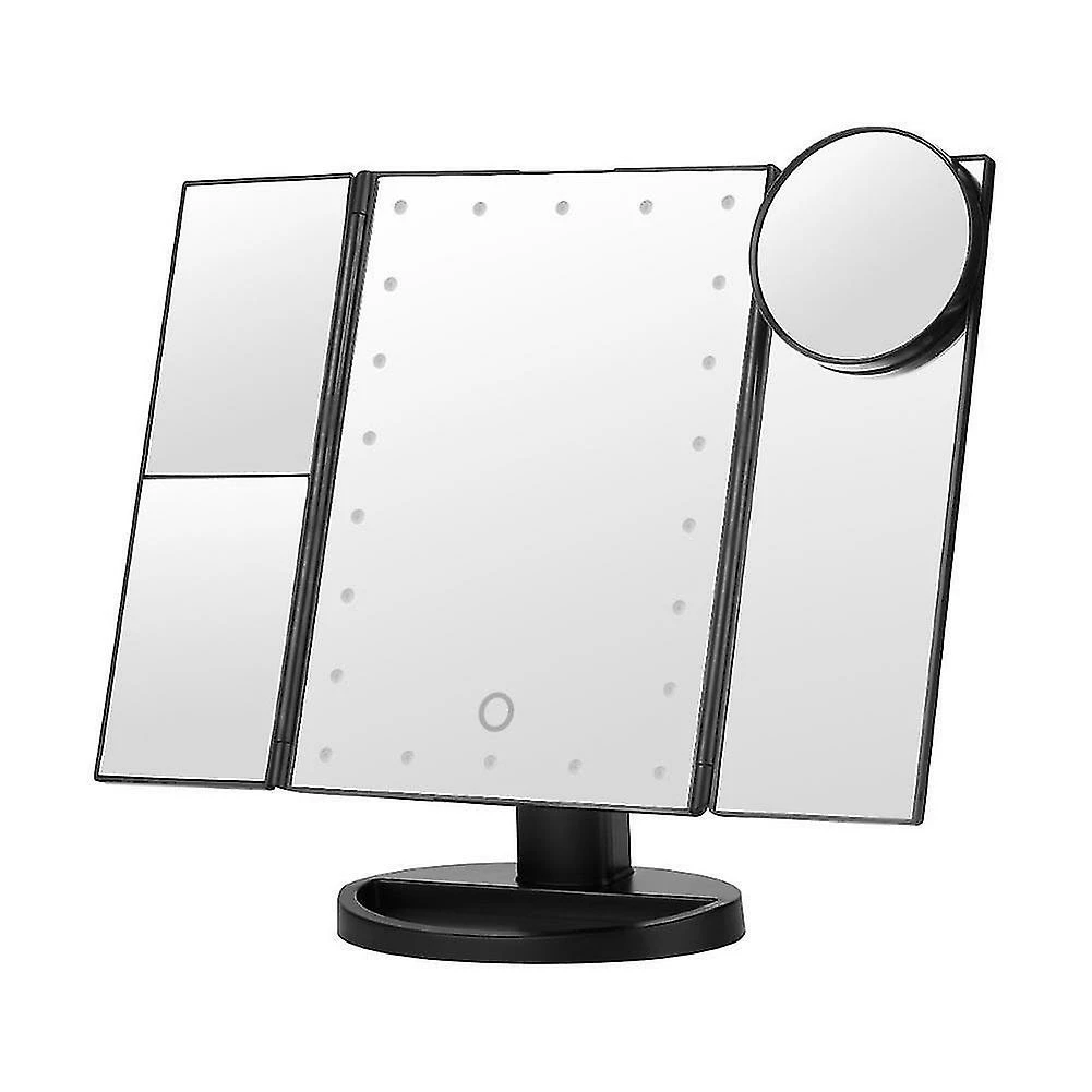 GHCD Portable 3 Pliant Led Lumière Tactile Gradation De Bureau Maquillage Lampe Miroir Cosmétique (Or Rose) 3 GHCD Portable 3 Pliant Led Lumière Tactile Gradation De Bureau Maquillage Lampe Miroir Cosmétique (Or Rose) – Image 3