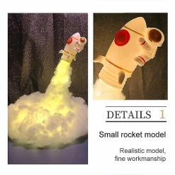 Unbranded 2w Diy Rocket Night Light Led Astronaute Lampe De Chevet Lampe Diy Matériel Package (Lumière Chaude) -Glass Vases Boutique de vente 303483571 max
