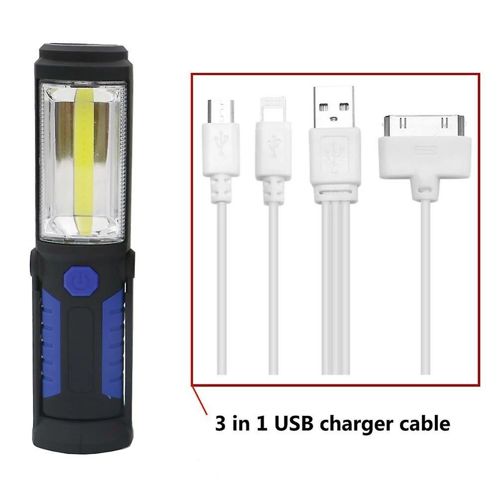 Unbranded Lampe De Poche LED Portable USB Rechargeable Torche De Travail Lumière De Camping Lampe| Lanternes Portables (bleu) 2 Unbranded Lampe De Poche LED Portable USB Rechargeable Torche De Travail Lumière De Camping Lampe| Lanternes Portables (bleu) – Image 2