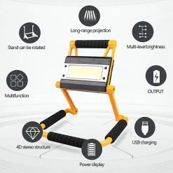 Unbranded 380W Portable Spotlight Cob Lampe De Travail Rechargeable Lampe De Poche Étanche Lampe De Camping (Paquet A) -Glass Vases Boutique de vente 306714383 max