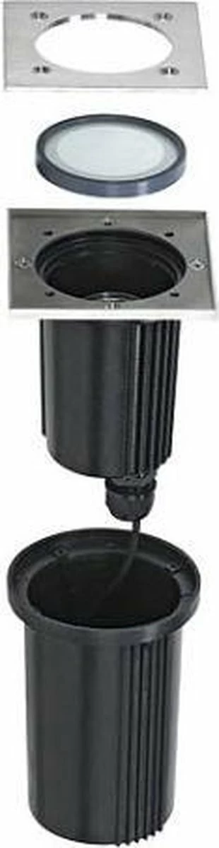 SLV DASAR EXACT GU10, Lampe Encastrée Au Sol, Carrée, Acier Inoxydable 316, Max.35W, IP67 1 SLV DASAR EXACT GU10, Lampe Encastrée Au Sol, Carrée, Acier Inoxydable 316, Max.35W, IP67