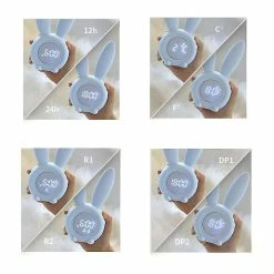 Unbranded Mignon Lapin Lumière Réveil Creative Table Lampe De Chevet Muet Nuit (Bleu) -Glass Vases Boutique de vente 314813338 max