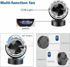 Sajygv Sajy Lampe De Camping Rechargeable Avec Ventilateur De Plafond, Rotation 360, Vent De Camping Portable Avec Sortie USB Comme Puissance Mobile -Glass Vases Boutique de vente 316369841 max