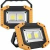 Sajygv Sajy Lampe De Travail Carrée étanche Et Rechargeable, Adaptée Au Camping En Plein Air Et à La Randonnée D’urgence Pour L’entretien Et La Pêche En Voiture (jaune, 2 Pièces)