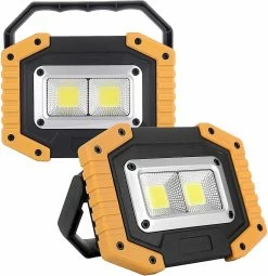 Sajygv Sajy Lampe De Travail Carrée étanche Et Rechargeable, Adaptée Au Camping En Plein Air Et à La Randonnée D’urgence Pour L’entretien Et La Pêche En Voiture (jaune, 2 Pièces)