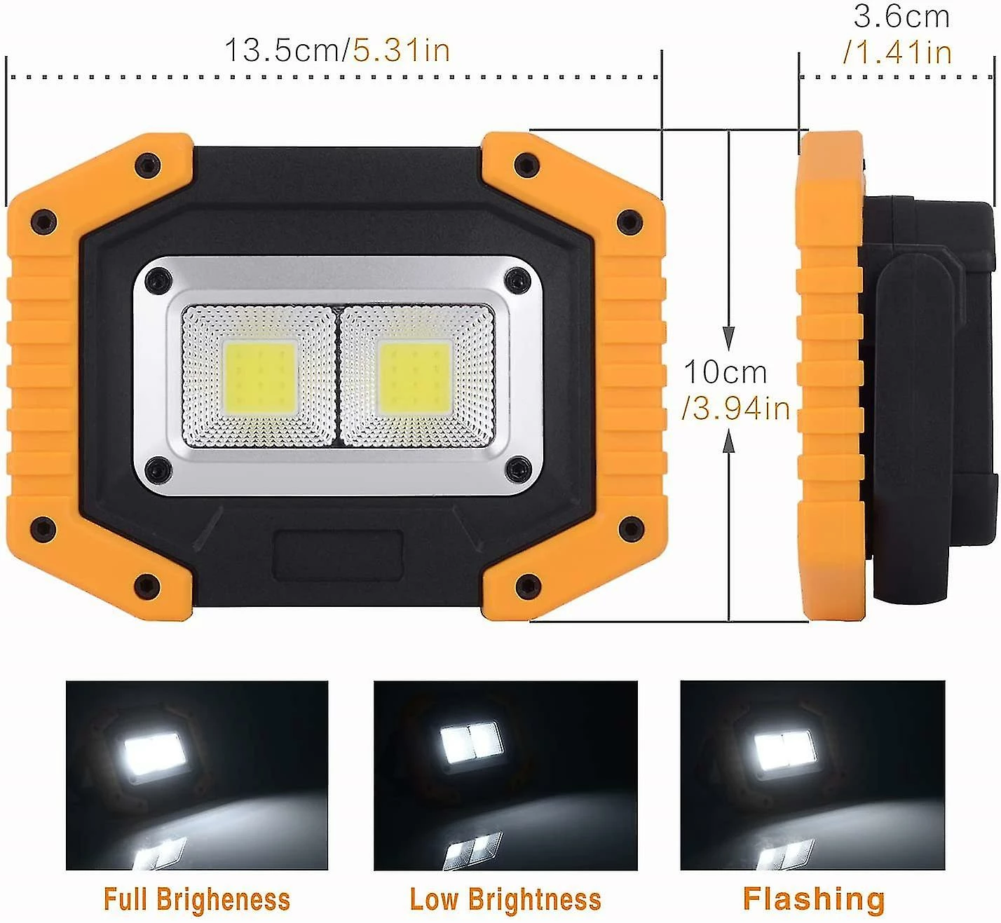 Sajygv Sajy Lampe De Travail Carrée étanche Et Rechargeable, Adaptée Au Camping En Plein Air Et à La Randonnée D’urgence Pour L’entretien Et La Pêche En Voiture (jaune, 2 Pièces) 4 Sajygv Sajy Lampe De Travail Carrée étanche Et Rechargeable, Adaptée Au Camping En Plein Air Et à La Randonnée D’urgence Pour L’entretien Et La Pêche En Voiture (jaune, 2 Pièces) – Image 4