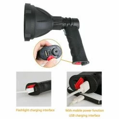Unbranded LED Hand Held Spotlight USB Rechargeable Camping Hunting Lampe De Poche Torche Lampe -Glass Vases Boutique de vente 316641117 max