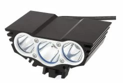 Unbranded Phare De Vélo 3 Led Vélo Lumière Avant Cyclisme Vélo Fog Tête Lampe De Sécurité De Nuit (noir)