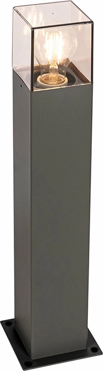 QAZQA Danemark - Lampe D'extérieur Sur Pied Moderne | Lampadaire D'extérieur - 1 Lumière - H 50 Cm - Gris Foncé - Éclairage Extérieur 1 QAZQA Danemark - Lampe D'extérieur Sur Pied Moderne | Lampadaire D'extérieur - 1 Lumière - H 50 Cm - Gris Foncé - Éclairage Extérieur