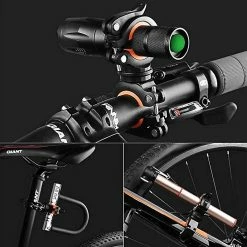 Unbranded 360 Degrés Cyclisme Clip Clamp Rotation Vélo Lampe De Poche Torch Mount Led Head Front Light Holder Clip Accessoires De Vélo