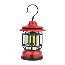 Unbranded Lampe De Camping Rétro Portable Feu De Camp Rechargeable Avec Hameçon Pour La Randonnée, La Pêche