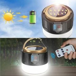 Unbranded Sunrain Solar Led Camping Lantern Rechargeable, Lanterne D’urgence Télécommande Lampe De Poche Tente -Glass Vases Boutique de vente 353422031 max
