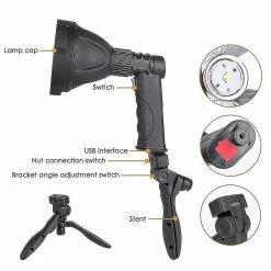 Unbranded Led Hand Held Spotlight Usb Rechargeable Camping Hunting Lampe De Poche -Glass Vases Boutique de vente 353424360 max