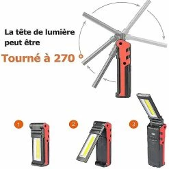 Unbranded Lampe De Travail Rechargeable USB, Torche Torche Cob, Lampe D’inspection Led Avec Base Magnétique (1 Pc) -Glass Vases Boutique de vente 360352164 max