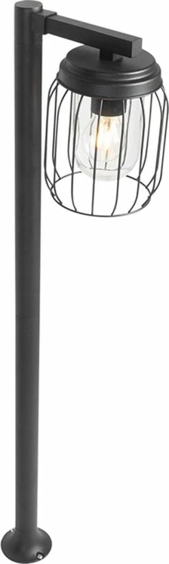QAZQA Luc - Lampe D'extérieur Sur Pied Moderne | Lampadaire D'extérieur - 1 Lumière - H 100 Cm - Zwart - Éclairage Extérieur -Glass Vases Boutique de vente 361x1200