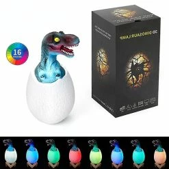 Unbranded Dinosaur Lampe 3D Impression Night Light 16 Color Induction Lampes De Table C