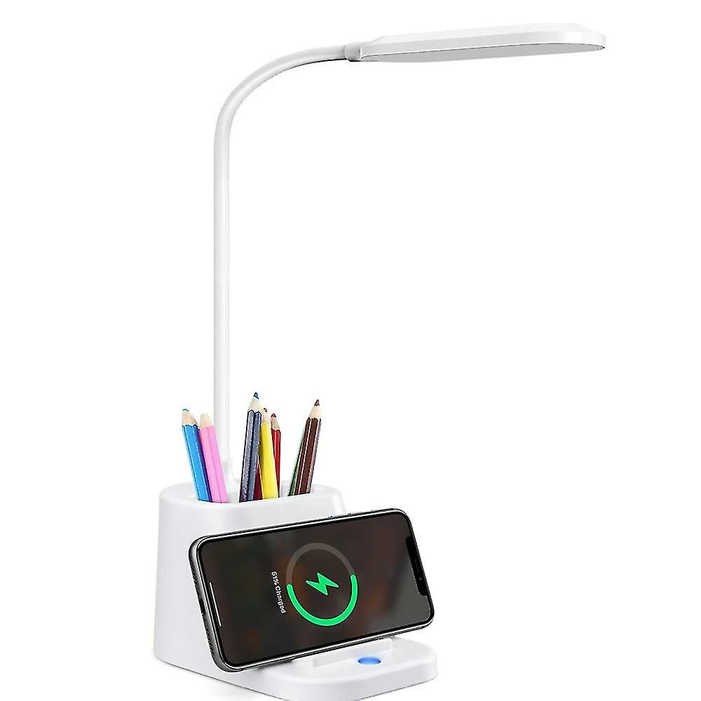 Unbranded Lampe De Bureau Led Avec Chargeur Sans Fil, Lampes De Bureau Pour Bureau à Domicile Avec Porte-stylo, Lampe De Table Avec 3 Modes D’éclairage, Col De Cygne 360flexible, T 1 Unbranded Lampe De Bureau Led Avec Chargeur Sans Fil, Lampes De Bureau Pour Bureau à Domicile Avec Porte-stylo, Lampe De Table Avec 3 Modes D’éclairage, Col De Cygne 360flexible, T