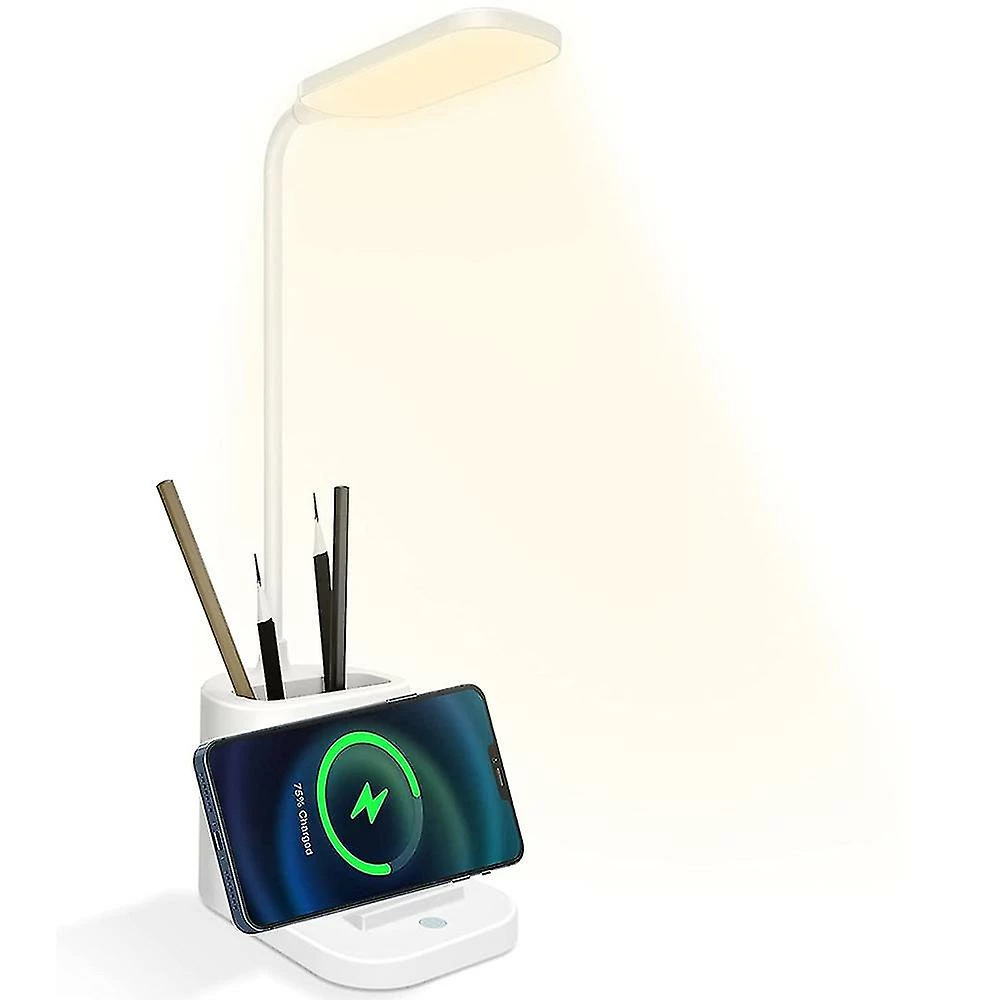 Unbranded Lampe De Bureau Led Avec Chargeur Sans Fil, Lampes De Bureau Pour Bureau à Domicile Avec Porte-stylo, Lampe De Table Avec 3 Modes D’éclairage, Col De Cygne 360flexible, T 2 Unbranded Lampe De Bureau Led Avec Chargeur Sans Fil, Lampes De Bureau Pour Bureau à Domicile Avec Porte-stylo, Lampe De Table Avec 3 Modes D’éclairage, Col De Cygne 360flexible, T – Image 2