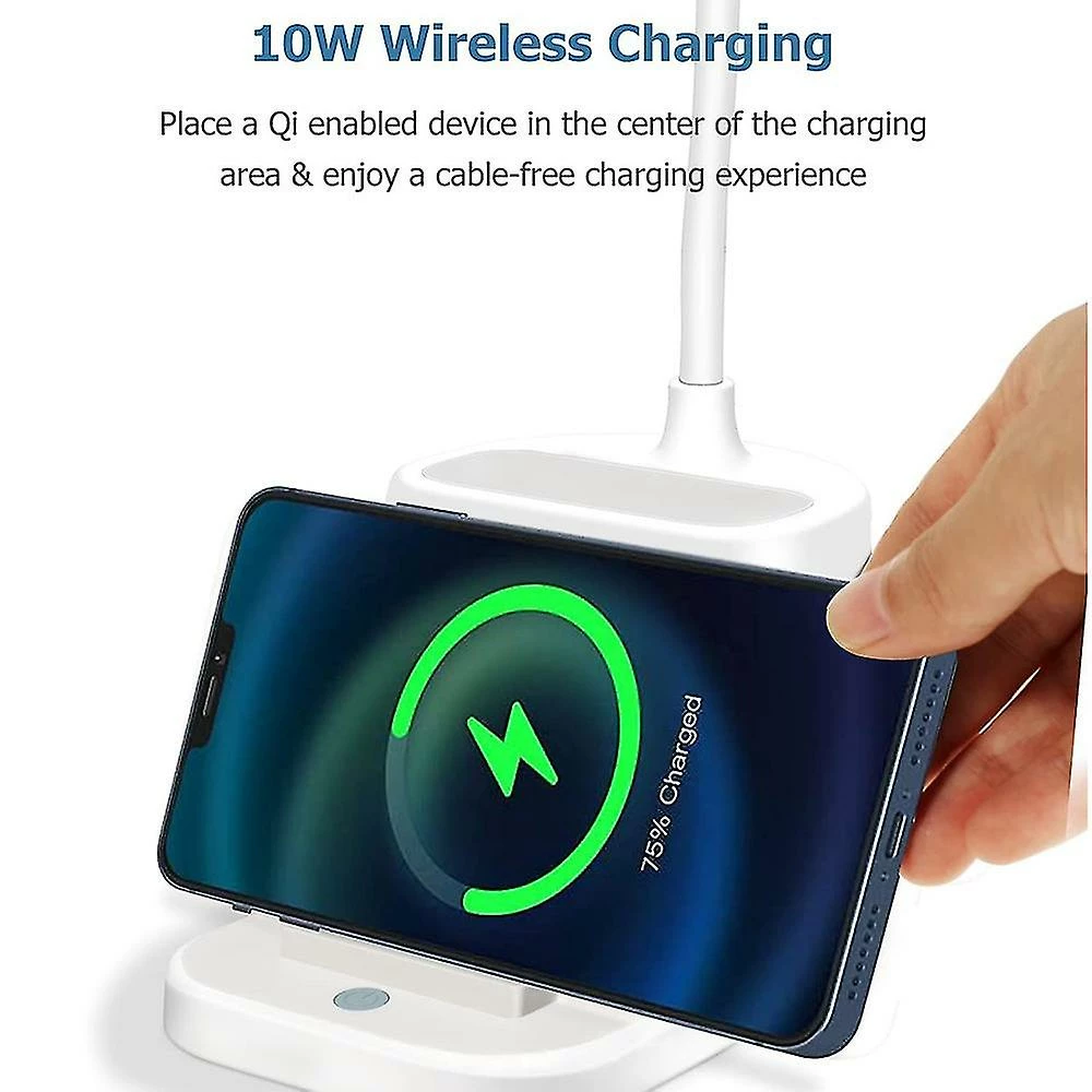 Unbranded Lampe De Bureau Led Avec Chargeur Sans Fil, Lampes De Bureau Pour Bureau à Domicile Avec Porte-stylo, Lampe De Table Avec 3 Modes D’éclairage, Col De Cygne 360flexible, T 5 Unbranded Lampe De Bureau Led Avec Chargeur Sans Fil, Lampes De Bureau Pour Bureau à Domicile Avec Porte-stylo, Lampe De Table Avec 3 Modes D’éclairage, Col De Cygne 360flexible, T – Image 5