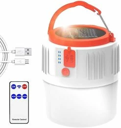 Beitong Rechargeable Led Camping Lantern Solaire / Usb Lampe Portable Avec Télécommande, Étanche Ip45 2200 Mah