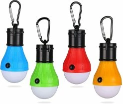 Hggqvvs Lanterne De Camping, 4x Led Camping Light Lantern Lampe De Camping à Piles, 3 Modes étanches