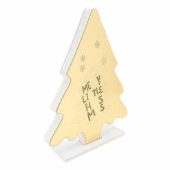 HSKMALL 26X19.5cm Sculptures Et Statues Dorées 1pc Xmas Lampe De Table Lampe Décorative Lampe De Chevet Xmas Arbre Sh