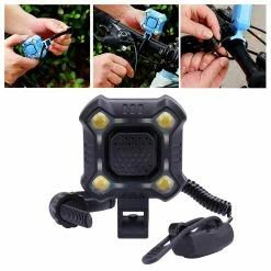 Unbranded Usb Charge Led Bike Light, Lampe De Poche De Sécurité Cycliste Avec Klaxon, 5 Options De Mode D’éclairage, Lumière Arrière Haute Intensité S’adapte à N’importe Quel Vélo - Noir