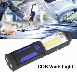 Unbranded Lampe De Travail Led Rechargeable Avec Torches Magnétiques à Led Lampe 2200mah Cob Led 650lm 3w Pour Auto Garage Atelier Camping -Glass Vases Boutique de vente 387577741 max