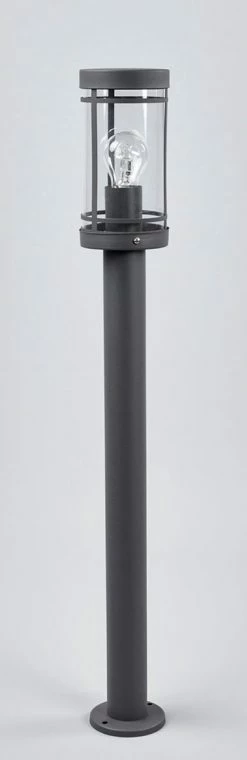 Lindby - Lampe Sur Pied - 1lumière - Acier Inoxydable, Polycarbonate - H: 80 Cm - E27 - Gris Foncé, Transparent -Glass Vases Boutique de vente 390x1200