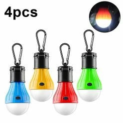 Unbranded Led Tente Lantern Lampe Lampe D’Urgence Lumière Alimentée Étanche Ampoule Portable Pour Randonnée Pêche Camping Ménage Réparation De Voiture (4 Pack)