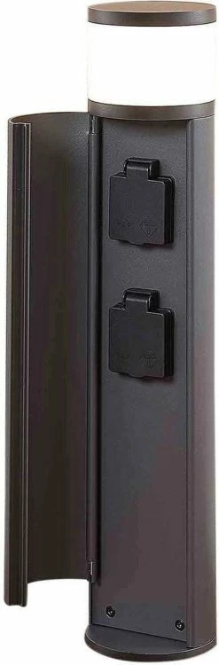 Lucande - Lampe Sur Pied - 1 Lumière - Aluminium Moulé Sous Pression - H: 47,8 Cm - G9 - Graphite -Glass Vases Boutique de vente 395x1200