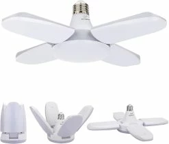 Unbranded Lumière De Garage Led, 60w E27 6500k 4800lm Lampe De Garage Déformable Avec 4 Panneaux Réglables, Plafond Led 7 Unbranded Lumière De Garage Led, 60w E27 6500k 4800lm Lampe De Garage Déformable Avec 4 Panneaux Réglables, Plafond Led -Glass Vases Boutique de vente 398598431 max