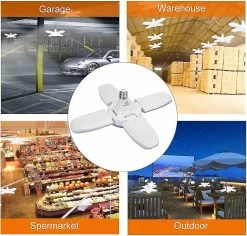 Unbranded Lumière De Garage Led, 60w E27 6500k 4800lm Lampe De Garage Déformable Avec 4 Panneaux Réglables, Plafond Led 9 Unbranded Lumière De Garage Led, 60w E27 6500k 4800lm Lampe De Garage Déformable Avec 4 Panneaux Réglables, Plafond Led -Glass Vases Boutique de vente 398598434 max