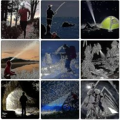 Unbranded Torche De Tête à Led, Rechargeable, Lampe Frontale à Led Torche De Tête De Course Avec Capteur De Mouvement -Glass Vases Boutique de vente 401199754 max