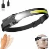 Unbranded Lampe Frontale à LED, Cob230 Feux De Route Larges, 5 Modes De Phares Légers Avec Capteurs De Mouvement, Type-