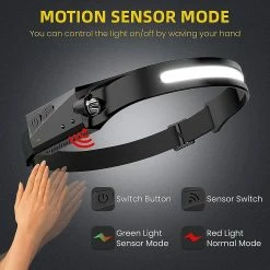 Unbranded Lampe Frontale à LED, Cob230 Feux De Route Larges, 5 Modes De Phares Légers Avec Capteurs De Mouvement, Type- -Glass Vases Boutique de vente 401212321 max