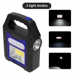 Unbranded Portable Solar Lantern Cob Led Lampe De Travail Ătanche Projecteur DâUrgence Usb Rechargeable Lampe Ă Main