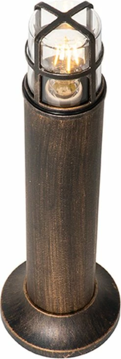 QAZQA Kiki - Lampe D'extérieur Sur Pied Moderne | Lampadaire D'extérieur - 1 Lumière - H 500 Mm - Or/ Laiton - Éclairage Extérieur -Glass Vases Boutique de vente 405x1200