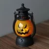 AFFINEST Halloween Décoration Rétro Petite Lampe à Huile LED Lanterne Citrouille Portable