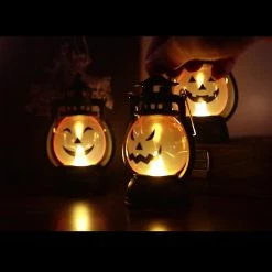 AFFINEST Halloween Décoration Rétro Petite Lampe à Huile LED Lanterne Citrouille Portable -Glass Vases Boutique de vente 414301372 max