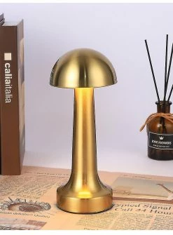 WOSAWE Venalisa Metal Usb Rechargeable Touch Desk Lampe Rétro Bar Ktv Hotel Cafe Table à Manger Creative Bedside Night Light - Champignon