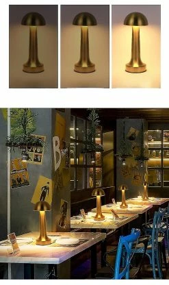 WOSAWE Venalisa Metal Usb Rechargeable Touch Desk Lampe Rétro Bar Ktv Hotel Cafe Table à Manger Creative Bedside Night Light - Champignon -Glass Vases Boutique de vente 427291960 max