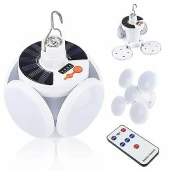 WOSAWE Pliable Led Solaire Camping Extérieur Randonnée Ampoule Lumière Portable Tente Lampe Night Market Light