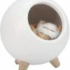 WOSAWE Lampe De Table Cat Pet House, Lampe D’atmosphère De Veilleuse De Chat Mignon (blanc)