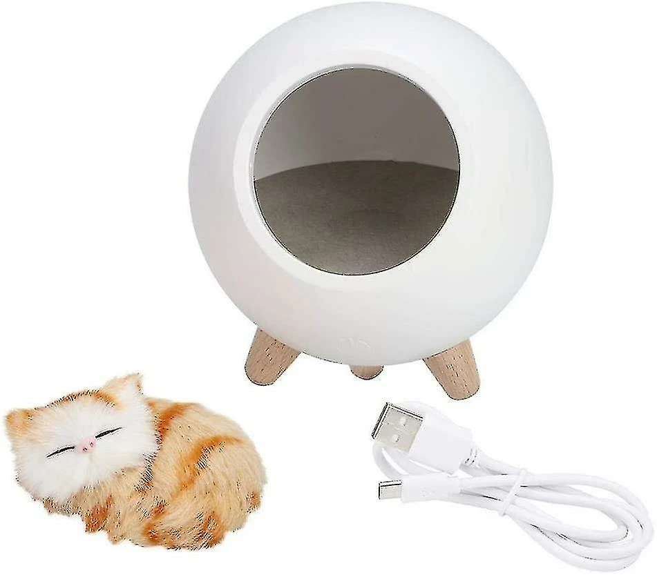 WOSAWE Lampe De Table Cat Pet House, Lampe D’atmosphère De Veilleuse De Chat Mignon (blanc) 2 WOSAWE Lampe De Table Cat Pet House, Lampe D’atmosphère De Veilleuse De Chat Mignon (blanc) – Image 2