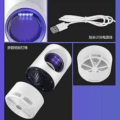 WOSAWE Piège à Moustiques Intérieur électrique, Lampe Anti-moustiques Avec Alimentation Usb Et Adaptateur, Tueur De Moustiques, Piège à Moustiques, Zappeur De Moustiques, Piège à Moucherons, Insecte -Glass Vases Boutique de vente 427335555 max