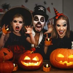 Unbrand 6pcs Citrouille Bougie Led Lumières Solaire Lampe Halloween Festival Décoration Intérieure -Glass Vases Boutique de vente 428659900 max