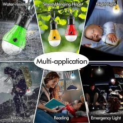 WOSAWE 4pcs Led Camping Lampe Lumières D’urgence Portable Tente Lanterne Imperméable à L’eau Lumières Suspendues -Glass Vases Boutique de vente 428970676 max